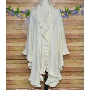 Croft & Barrow Women's Cream Cape Shawl Wrap Cardigan Sweater One Size Neutral